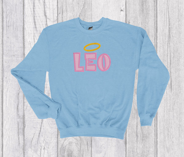 Leo Zodiac Sign Spell Out Embroidery