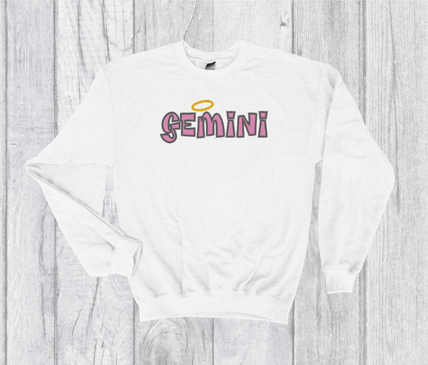 Gemini Zodiac Sign Spell Out Embroidery