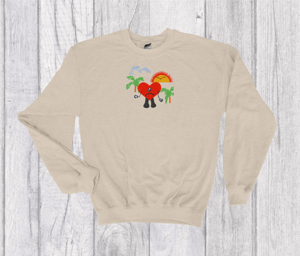 Un Verano Sin Ti Bad Bunny Inspired Crewneck Embroidery