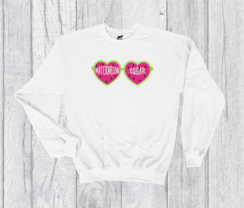 Harry Styles Watermelon Sugar Glasses Embroidered Crewneck