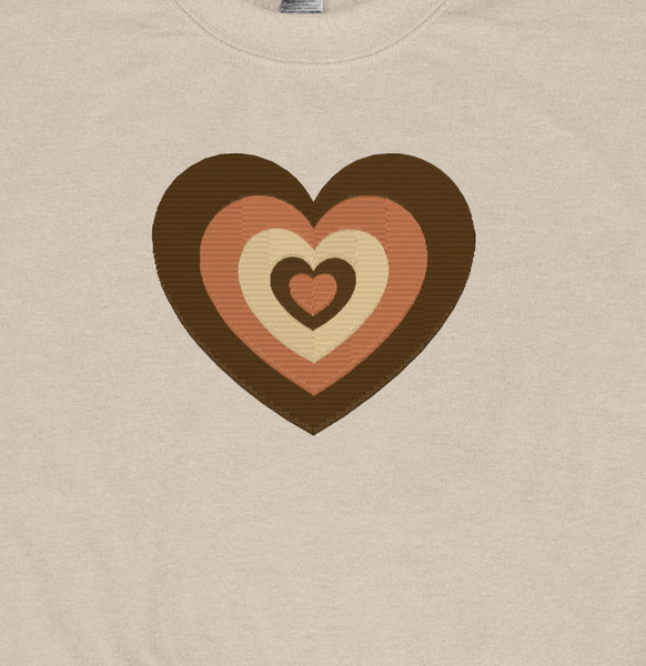 Love Heart Brown Ombré Embroidered Crewneck