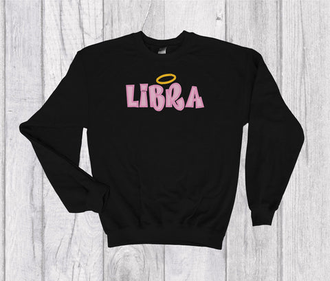 Libra Zodiac Sign Spell Out Embroidery