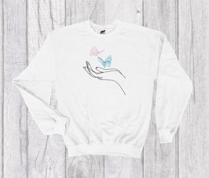 Butterfly Hand Embroidered Crewneck