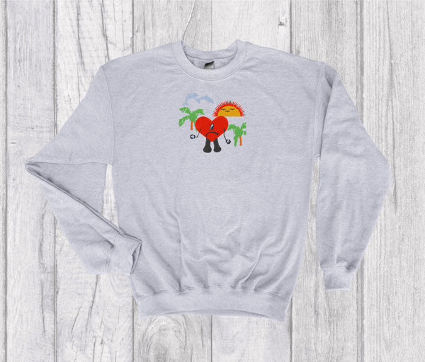 Un Verano Sin Ti Bad Bunny Inspired Crewneck Embroidery