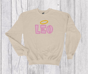 Leo Zodiac Sign Spell Out Embroidery