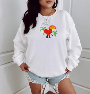 Un Verano Sin Ti Bad Bunny Inspired Crewneck Embroidery