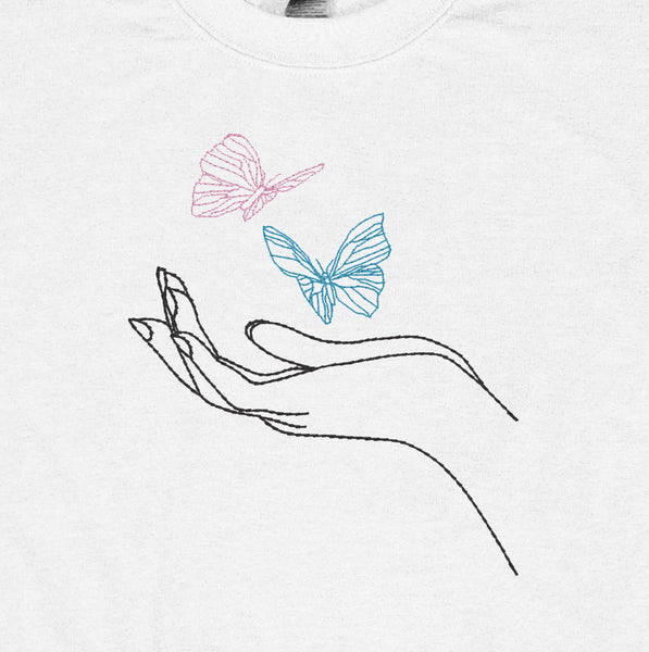 Butterfly Hand Embroidered Crewneck