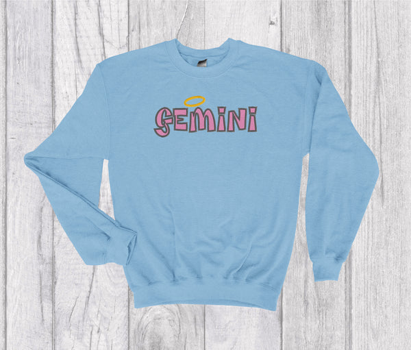 Gemini Zodiac Sign Spell Out Embroidery