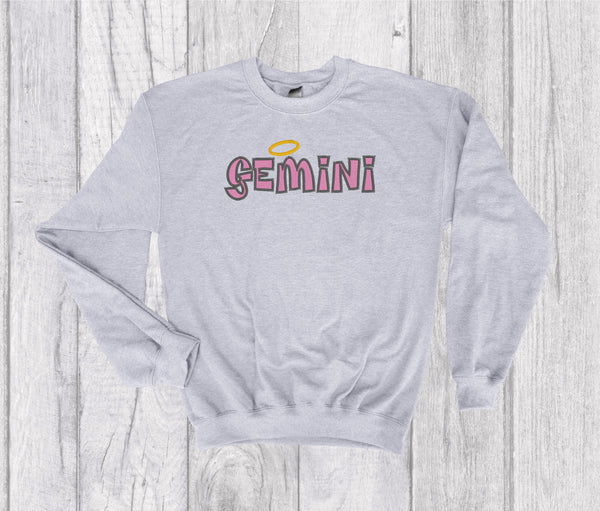 Gemini Zodiac Sign Spell Out Embroidery