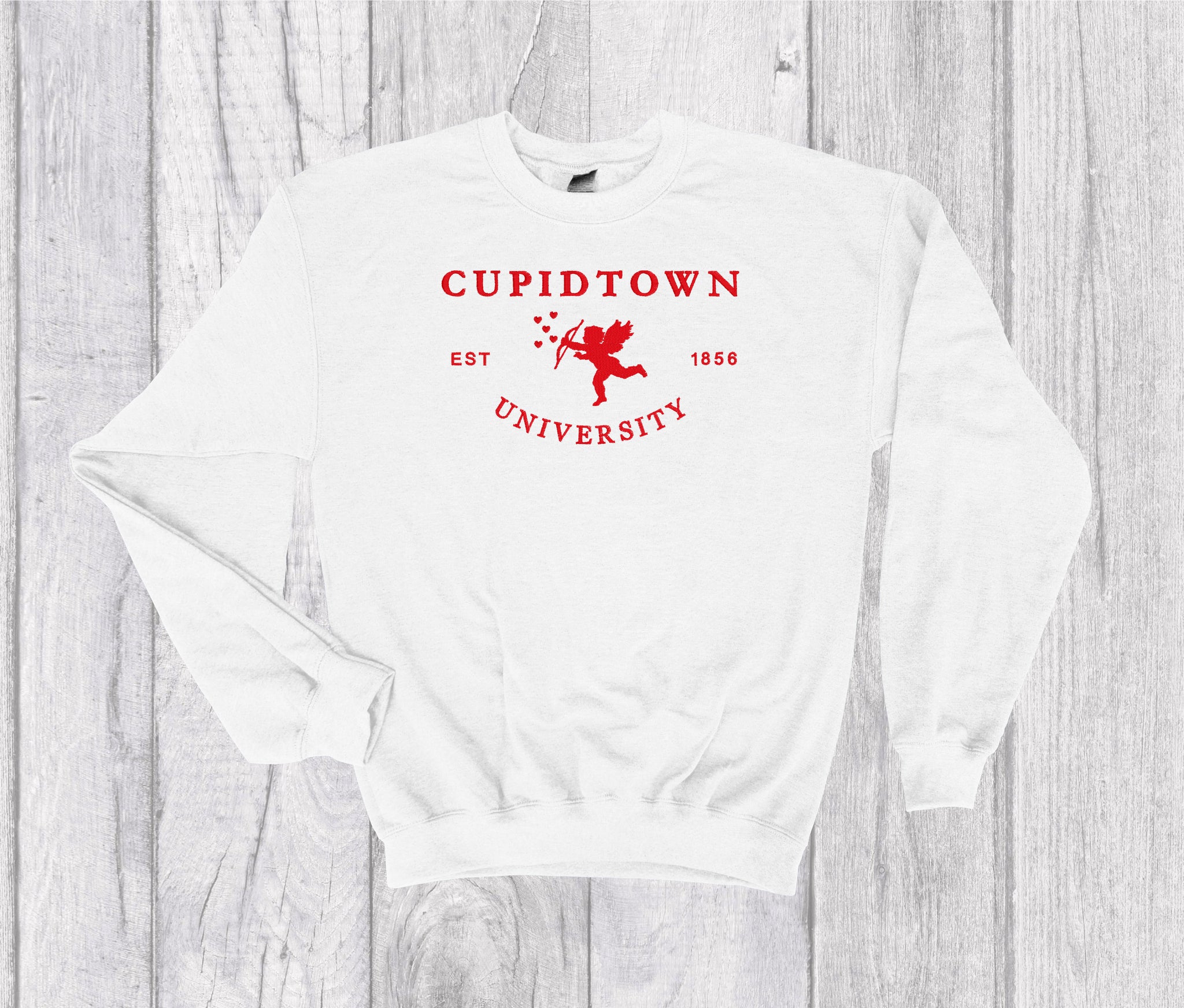 Cupidtown University Embroidered Crewneck - Cupid Crewneck