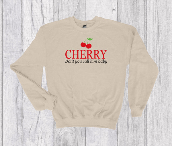 Harry Styles Cherry Lyric Embroidered Crewneck  -  Don’t You Call Him Baby Fine Line