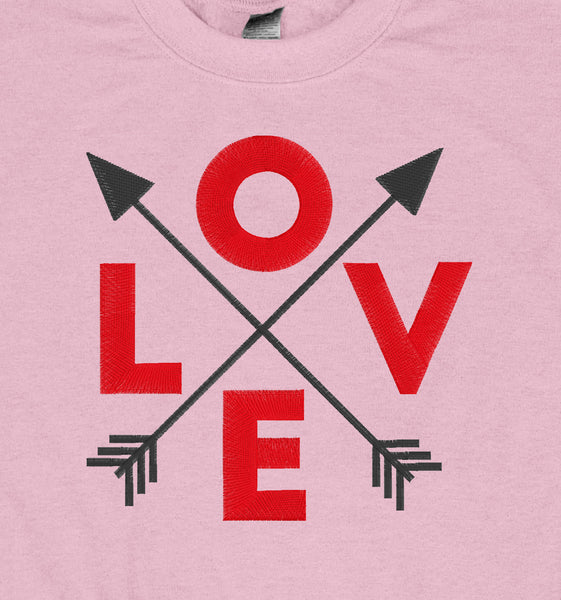 Love Arrows Spell Out Embroidered Crewneck - Cupid Crewneck